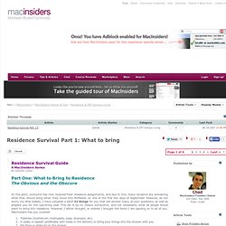 Residence Survival Part 1: What to bring - MacInsiders