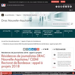 Appel à candidature journalistes 2018 - DRAC Nouvelle-Aquitaine