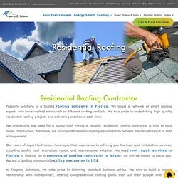 Residential Roofing Services in Miami, Florida