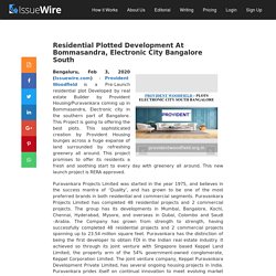 Residential Plotted Development At Bommasandra, Electronic City Bangalore South