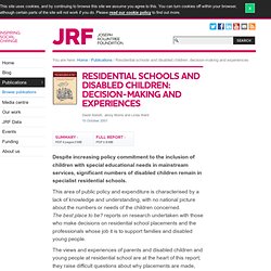 Disabled children in residential schools