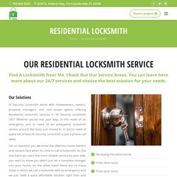 Residential Locksmith - High Security Smart Locking Solution For Homes Fort Lauderdale.