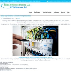Residential electric wiring installation and repairing services