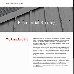 Residential Roofing Ogden UT