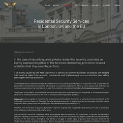 Residential security in London