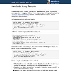 JavaScript Array Remove