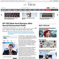 HP CEO Mark Hurd Resigns After Sexual-Harassment Probe