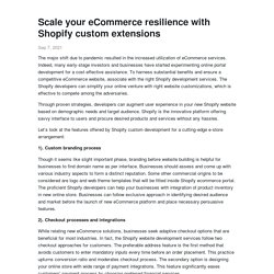 Scale your eCommerce resilience with Shopify custom extensions - Elena Mia