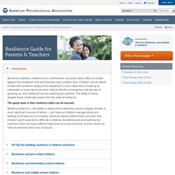 Resilience Guide for Parents & Teachers