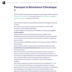 La stratégie de Résistance Climatique