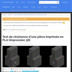 Test de résistance d'une pièce imprimée en PLA (impression 3D)