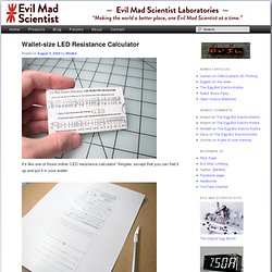 Wallet-size LED Resistance Calculator