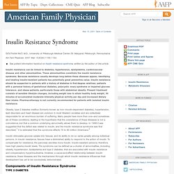 Insulin Resistance Syndrome - March 15, 2001