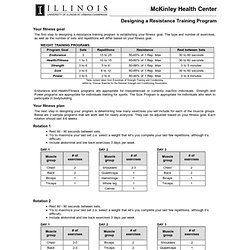 Designing a Resistance Training Program - McKinley Health Center - University of Illinois