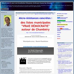 Micro-résistances concrètes : des listes municipales VRAIE DÉMOCRATIE autour de Chambéry
