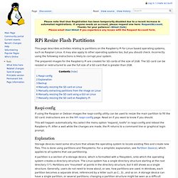 RPi Resize Flash Partitions