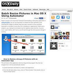 Batch Resize Pictures in Mac OS X Using Automator