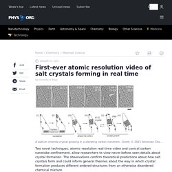 First-ever atomic resolution video of salt crystals forming in real time