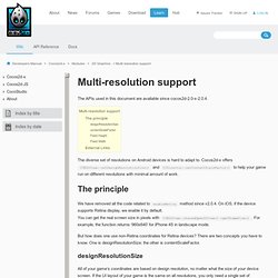 Multi resolution support