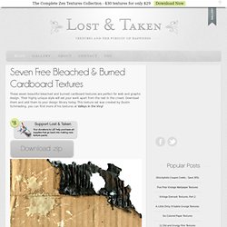 Seven Free Bleached & Burned Cardboard Textures