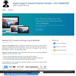 Resolve Wi-Fi issues occurring in your MacBook - Apple Tech Support Ireland Helpline