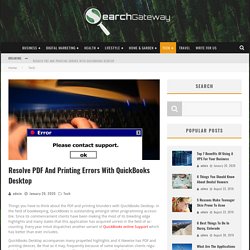 Resolve PDF And Printing Errors With QuickBooks Desktop