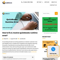 How to fix & resolve QuickBooks runtime error?