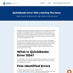 How To Resolve QuickBooks Error 1324 - UberAudit