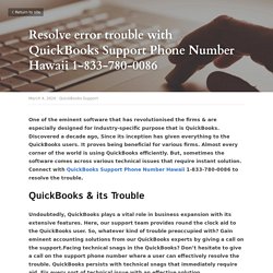 Resolve error trouble with QuickBooks Support Phone Number Hawaii 1-833-780-0086 - QuickBooks Support