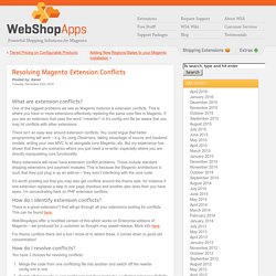 Resolving Magento Extension Conflicts - Magento Shipping Extensions Magento Shipping Extensions