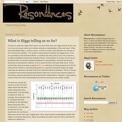 What is Higgs telling us so far?