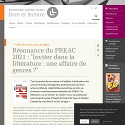 Résonance du PREAC 2021 : "Inviter dans la littérature : une affaire de genres ?"