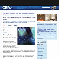 Why Resonant Frequencies Matter to Your Audio Setup - CE Pro Magazine Article from CE Pro