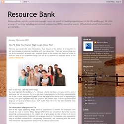 Resource Bank : How To Make Your Career Page Speaks About You?