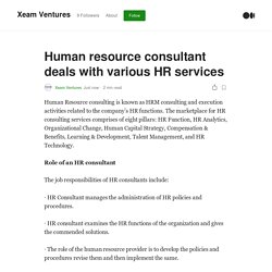 Human resource consultant deals with various HR services