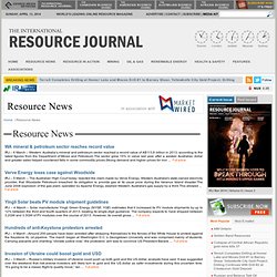 Resource News - The International Resource Journal