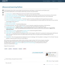 [Resource] Learning Python