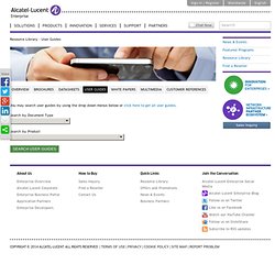 Alcatel Lucent Enterprise User Guide Portal