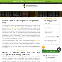 Human Resource (HR) Management Assignment Help & Writing Services