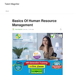 Basics Of Human Resource Management