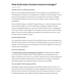 How to become a human resource manager? – Telegraph