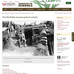 First World War resource guide for schools
