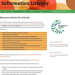 Resource sheets for schools