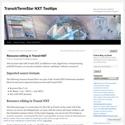 Resource editing in Transit NXT