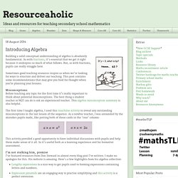 Resourceaholic: Introducing Algebra