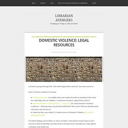 Domestic Violence: Legal Resources