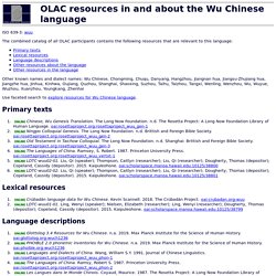 OLAC resources in and about the Wu Chinese language