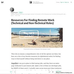 Resources For Finding Remote Work (Technical and Non-Technical Roles) — codingdigitalnomad