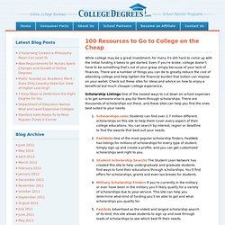 100 Resources to Go to College on the Cheap