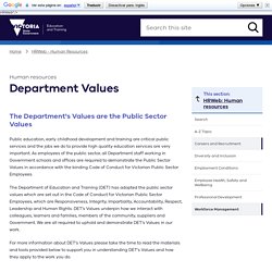 Human resources: Department Values